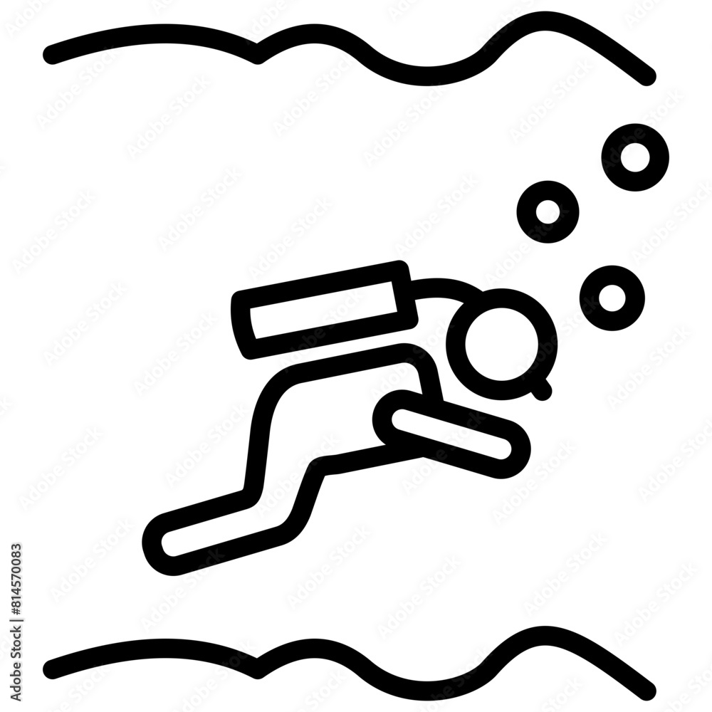 Scuba Diving Outline Icon Scuba Diving Outline Icon