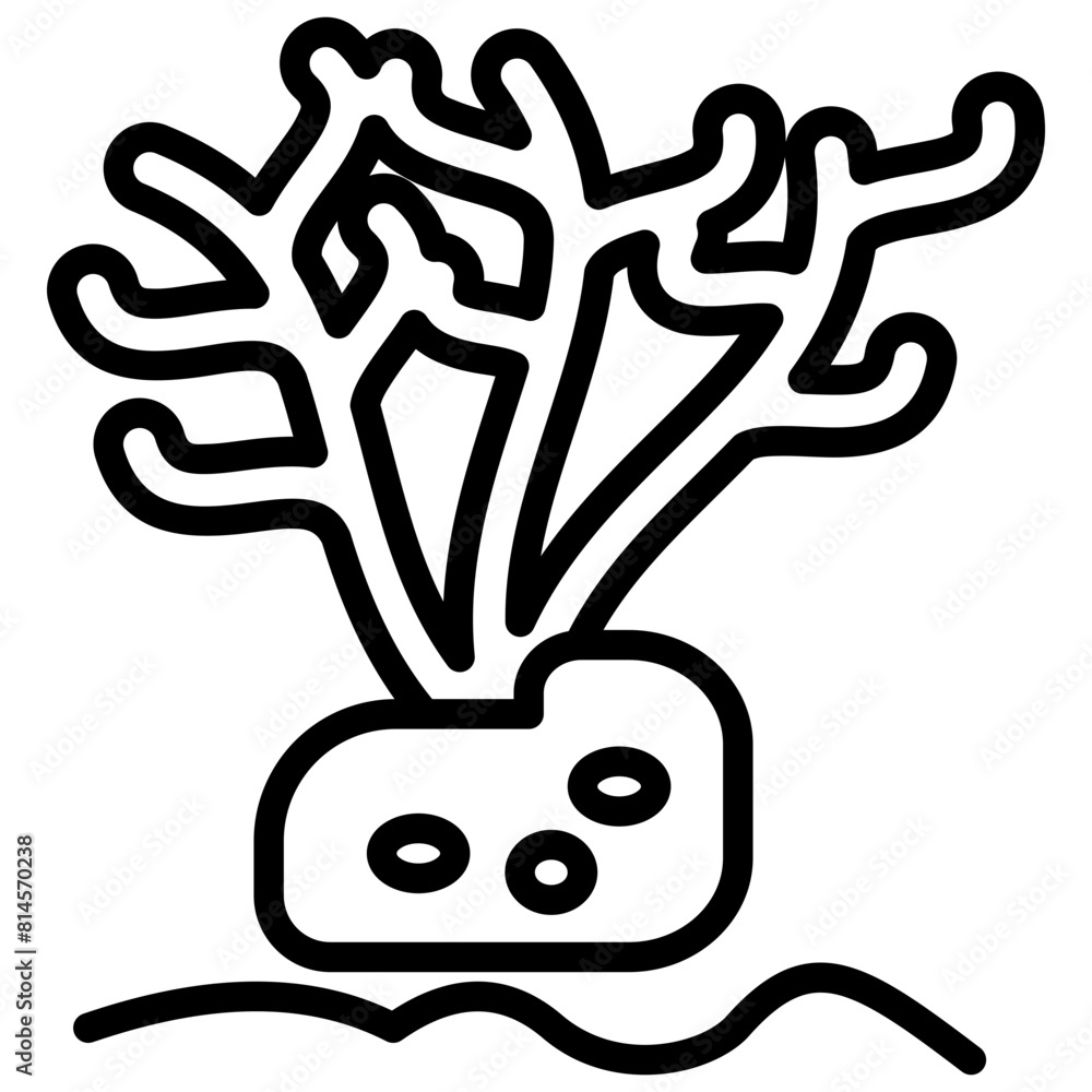 Coral Reef Outline Icon Coral Reef Outline Icon