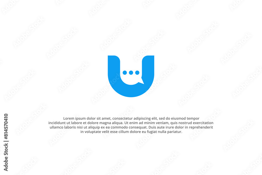 letter u chat message modern logo letter u chat message modern logo