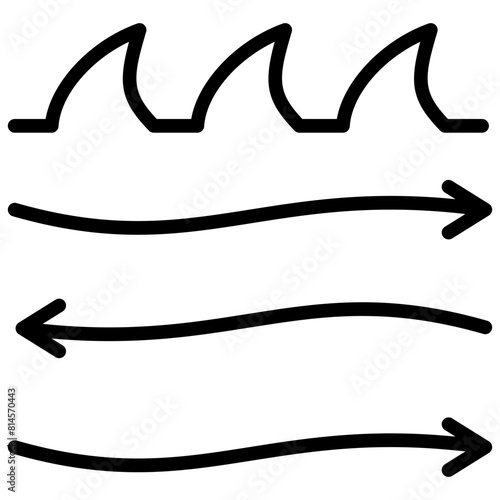 Tidal Current Outline Icon