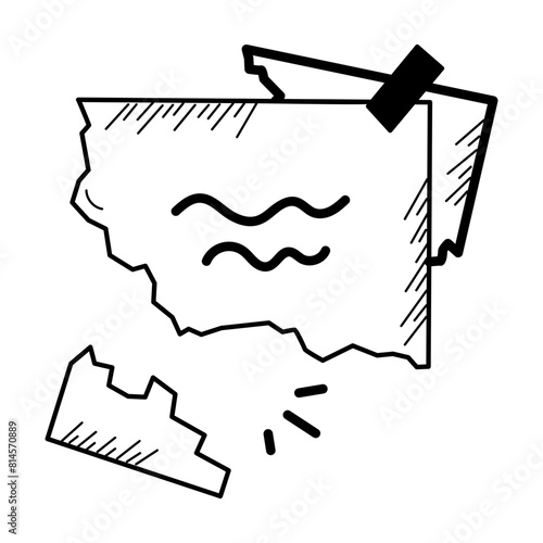 Premium doodle icon of scrap paper 