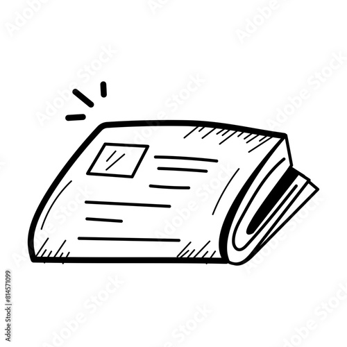 Easy to edit doodle icon of a newspaper 