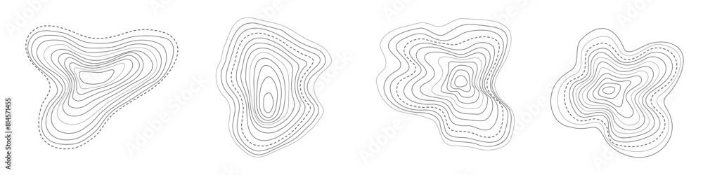 Tree wood annual ring. Circle line on abstract organic shape. Topography concentric and circular life growth contour vector. Wavy timber or map design with black ink sketch. Plant slice with age grid Tree wood annual ring. Circle line on abstract organic shape. Topography concentric and circular life growth contour vector. Wavy timber or map design with black ink sketch. Plant slice with age grid