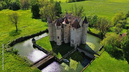 drone photo Chazelet castle France Europe photo