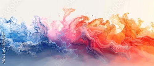 Abstract contemporary flat design front view art gallery theme water color vivid