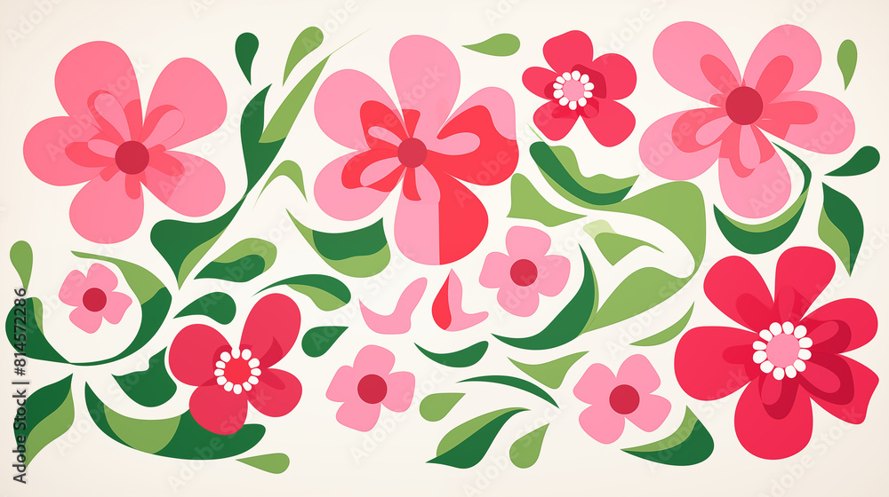 Illustration de fleurs roses pâles et feuilles vertes. Légèrement abstrait. Art, dessin. Printemps, été, nature. Fond pour conception et création graphique. Illustration de fleurs roses pâles et feuilles vertes. Légèrement abstrait. Art, dessin. Printemps, été, nature. Fond pour conception et création graphique.