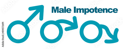 Erectile dysfunction. prostatitis and Impotence. Sex problem. Cartoon style male gender symbol. Impotence, flaccid soft penis. Infertility, pill for potency. Sexual disorder. Bad erection. Vector male