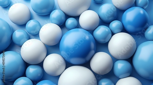 Digital technology blue and white sphere poster background