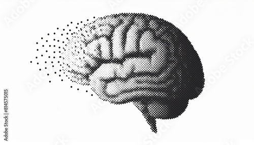 Human Brain in halftone dot pattern