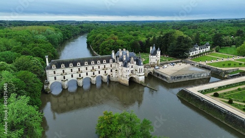 drone photo Chenonceaux castle France Europe photo