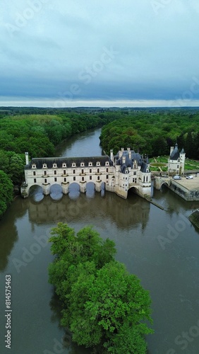 Foto drone photo Chenonceaux castle France Europe