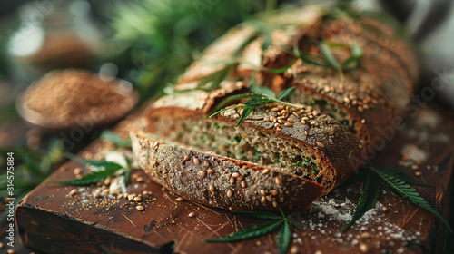 Close-up of sourdough bread with crispy crust