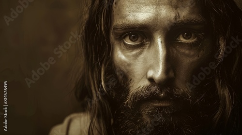 Devout Portrait of Jesus Christ Radiating Peace and Serenity