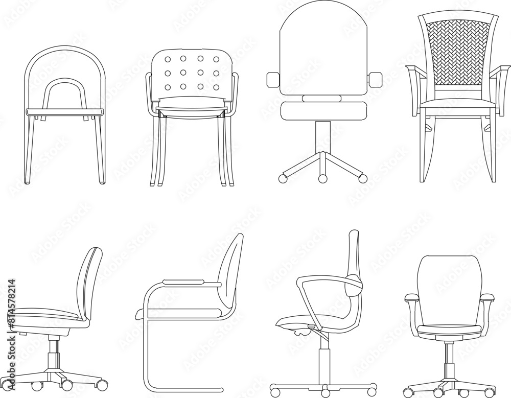 vector illustration sketch design drawing of office chair furniture vector illustration sketch design drawing of office chair furniture