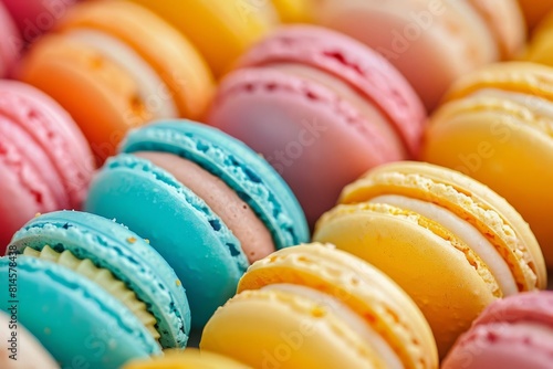 delectable multicolored macarons tantalize the senses in a mouthwatering closeup a symphony of delicate flavors and visual artistry food photography