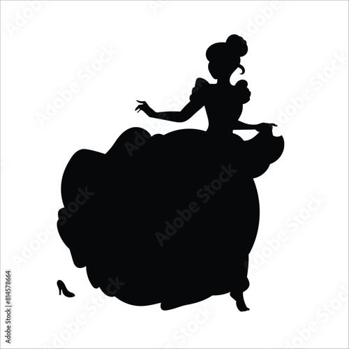 cinderella silhouette vector 