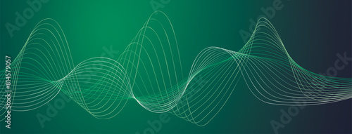 Obraz na płótnie ONDES GRAPHIQUES FOND VERT w salonie