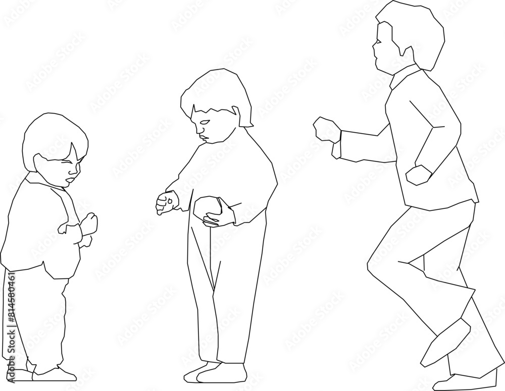 vector illustration sketch design image of a happy little child playing vector illustration sketch design image of a happy little child playing