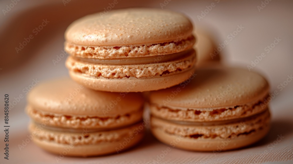 Assorted macarons on trendy mint green background, flavorful french dessert concept Assorted macarons on trendy mint green background, flavorful french dessert concept