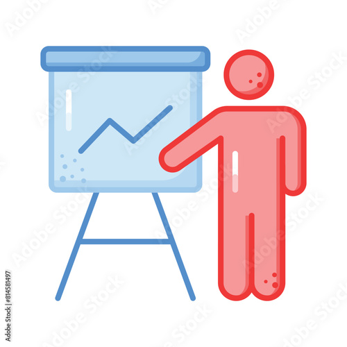 An icon of business graphical presentation, vector of statistical presentation