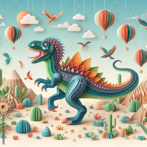 Dinosaur Paper Art  Creativity Bringing the Past to Life