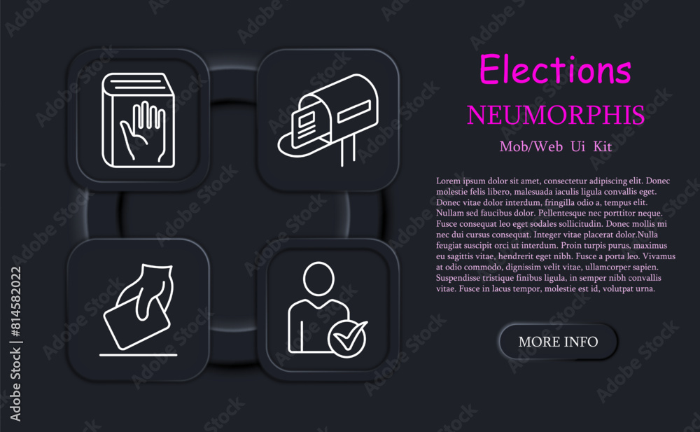 Elections set icon. Hand, candidate, voter, Bible, people rights, check, government building, rating, statistics, ballot, constitution, neomorphism, opinions battle. Voting concept. Elections set icon. Hand, candidate, voter, Bible, people rights, check, government building, rating, statistics, ballot, constitution, neomorphism, opinions battle. Voting concept.