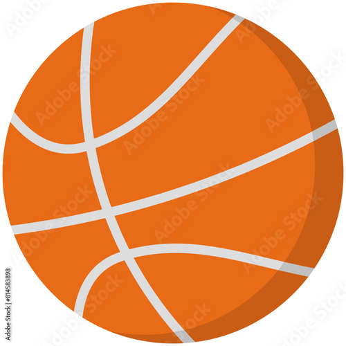 flat illustration of basketball isolated on a white background. © Inamiku