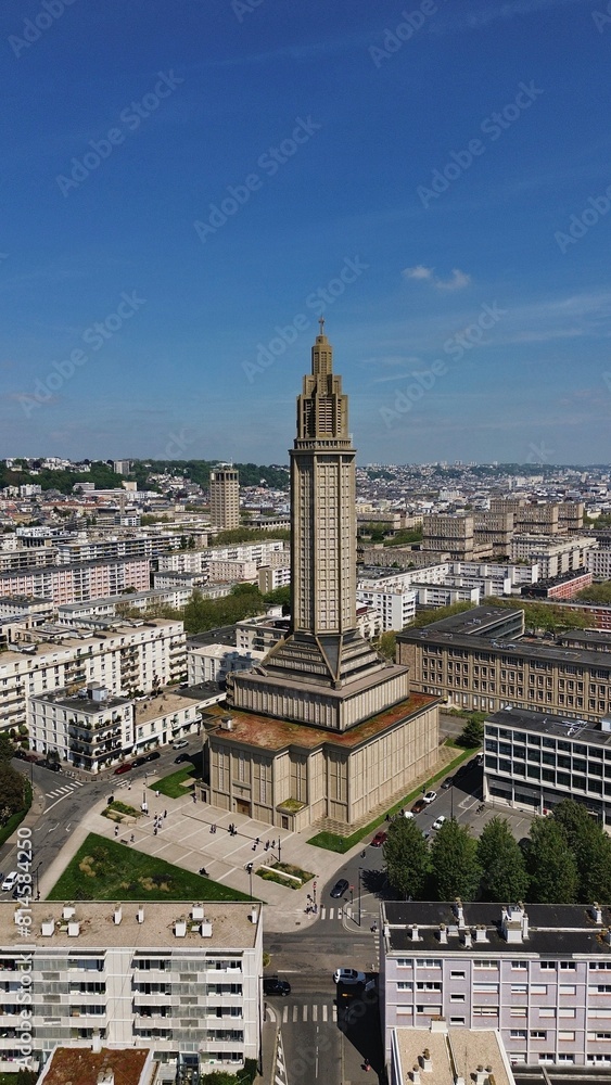 drone photo Le Havre church france Europe drone photo Le Havre church france Europe