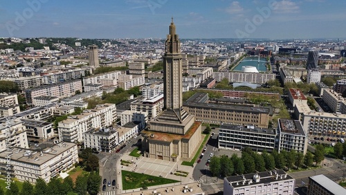 drone photo Le Havre church france Europe