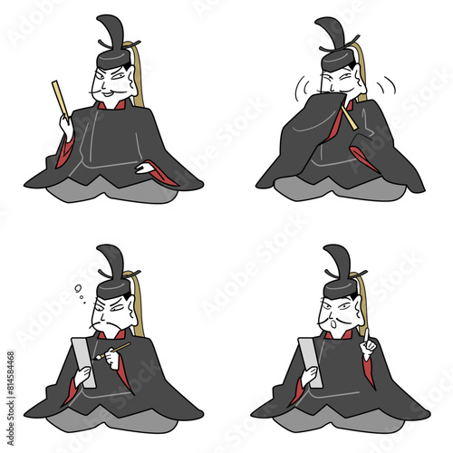 平安貴族の男性-正座ポーズセット