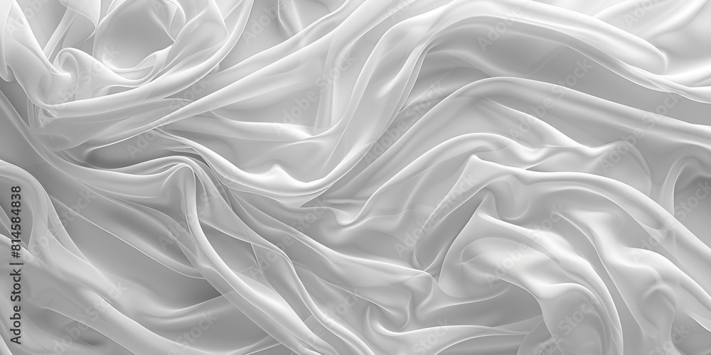 Fototapeta premium Wedding Background with Light Bridal Textile. Wrinkles and Folds form a Smooth White Texture.