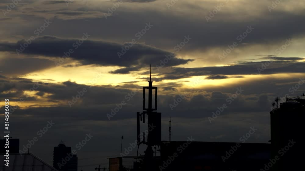 Timelapse sunset from the rooftop of a building Timelapse sunset from the rooftop of a building