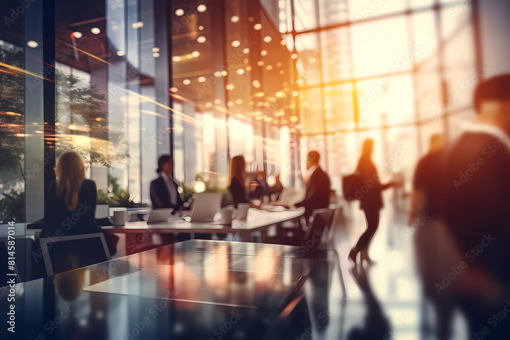 Business office with blurred people casual wear, with blurred bokeh background Business office with blurred people casual wear, with blurred bokeh background