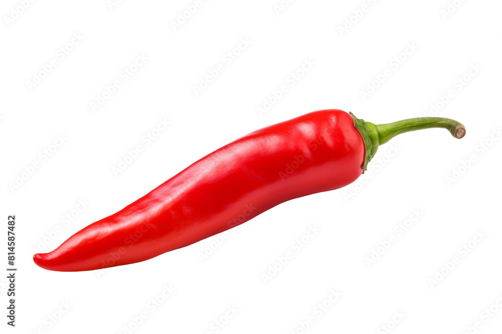 A Fiery Dance: Red Hot Pepper on a White Canvas. On a White or Clear Surface PNG Transparent Background. A Fiery Dance: Red Hot Pepper on a White Canvas. On a White or Clear Surface PNG Transparent Background.