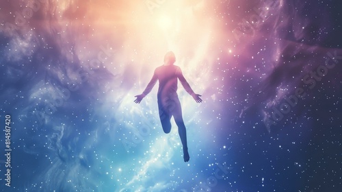 Wallpaper Mural Human soul floats in an abstract space, depicting the astral body and afterlife realms. Torontodigital.ca