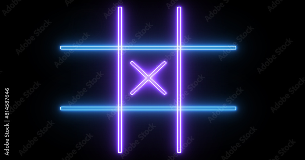 Tic Tac Toe X-O game icon illustration. Glowing neon line Tic Tac Toe X-O game icon illustration. Technology video material. Easy to use in any video. Tic Tac Toe X-O game icon illustration. Glowing neon line Tic Tac Toe X-O game icon illustration. Technology video material. Easy to use in any video.