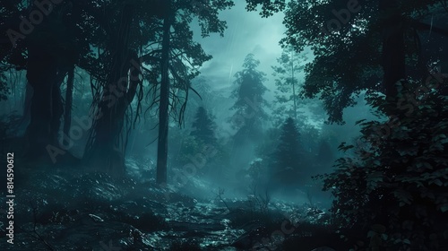 Dense Of Raining Forest Landscape Wallpaper