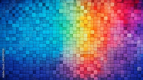 Pixelated Gradient Shift A digital artwork with a gradient of vibrant colors transitioning across the canvas The colors are rendered in a pixelated style  adding a retro touch