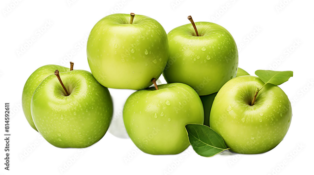 A bunch of green apples with a transparent background. A bunch of green apples with a transparent background.
