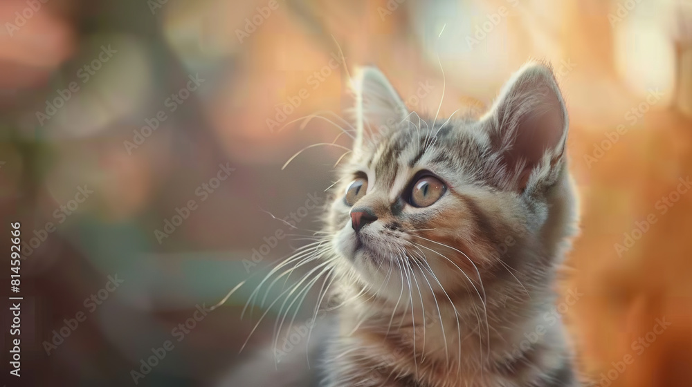 Kitten with bokeh lights in the background. an enchanting backdrop. Generative AI Kitten with bokeh lights in the background. an enchanting backdrop. Generative AI