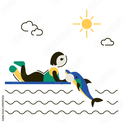 Woman with a dolphin