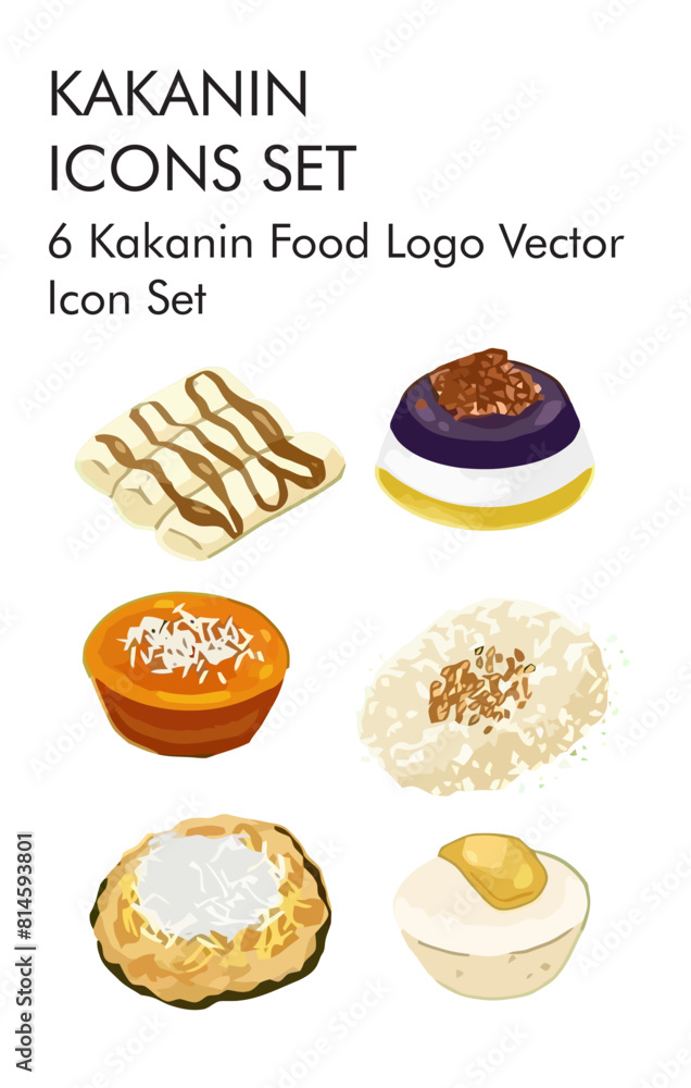 Kakanin food logo vector Icon set Kakanin food logo vector Icon set