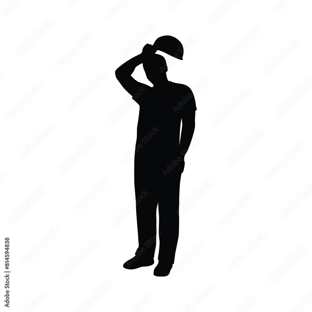 Builder worker silhouette vector Builder worker silhouette vector