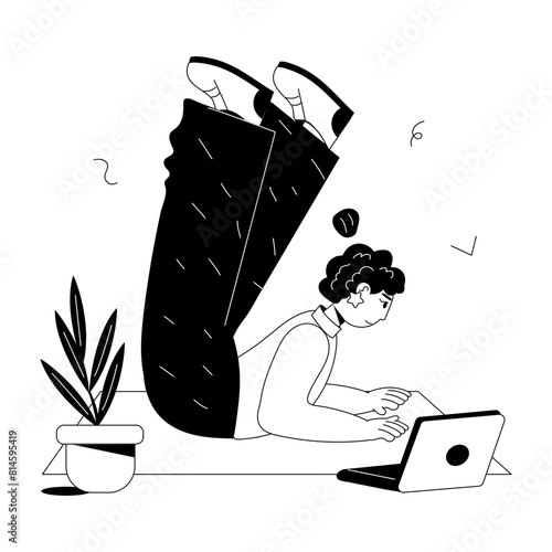 An appealing doodle mini illustration of body flexibility 