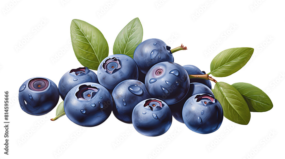 A bunch of ripe blueberries with a transparent background. A bunch of ripe blueberries with a transparent background.