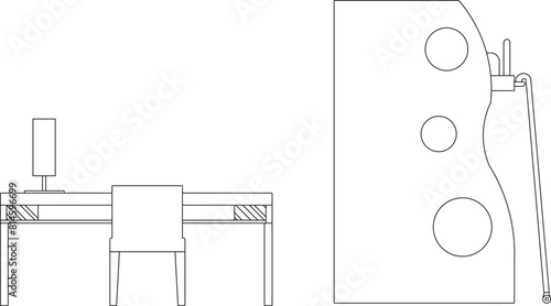 vector illustration of a design sketch for a bunk bed for children