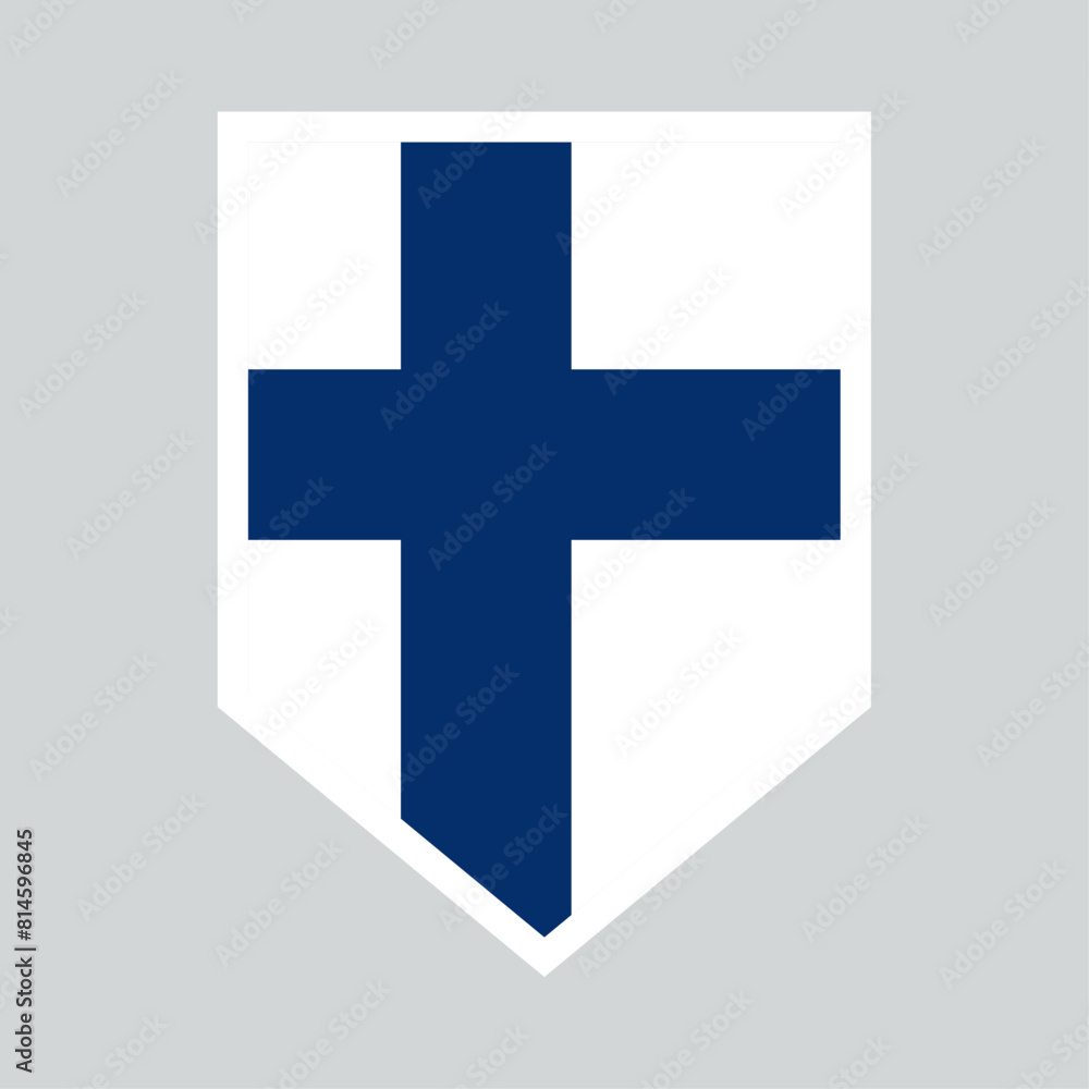 Fototapeta premium Finland Flag in Shield Shape Frame