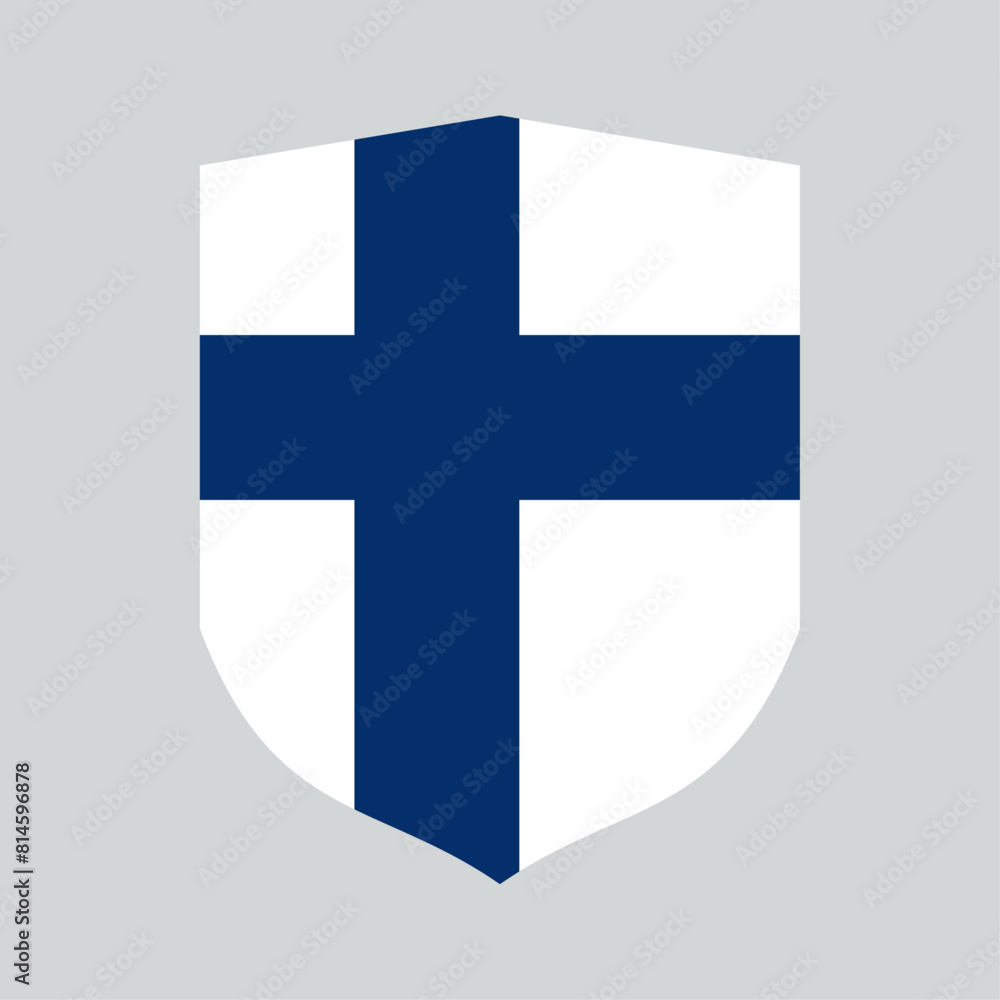 Finland Flag in Shield Shape Frame Finland Flag in Shield Shape Frame