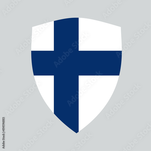 Finland Flag in Shield Shape Frame