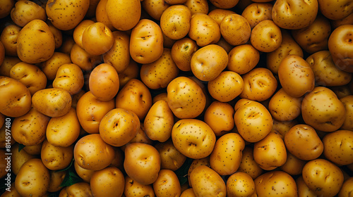 Fresh harvest of Yukon Gold potatoes as a raw food